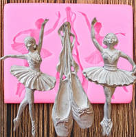Молд кондитерский из силикона "Балерины и пуанты" - размер молда 10*8см