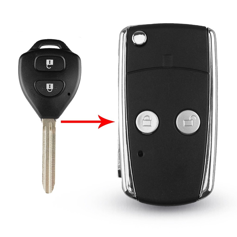 Корпус выкидного ключа Toyota (Тойота) 2 кнопки, лезвие TOY 43 (под переделку) - фото 1 - id-p1354043125