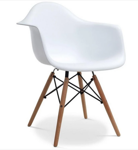 Крісло Тауер-Вуд пластикове сидіння жовте на дерев'яних ніжках бук, фото 1