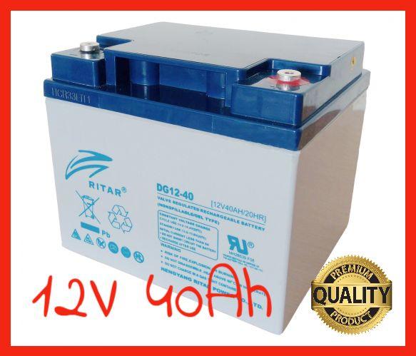 Акумулятор гелевий 12 V 40 Ah GEL RITAR Акумуляторна батарея (198 х 166 х 169) Q1
