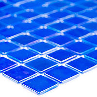 Мозаика PL25303 BLUE облицовочная синяя с перламутром для ванной, душевой, кухни