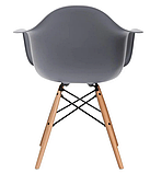 Обідній крісло Тауер Вуд пластикове сіре ніжки дерев'яні, фото 3