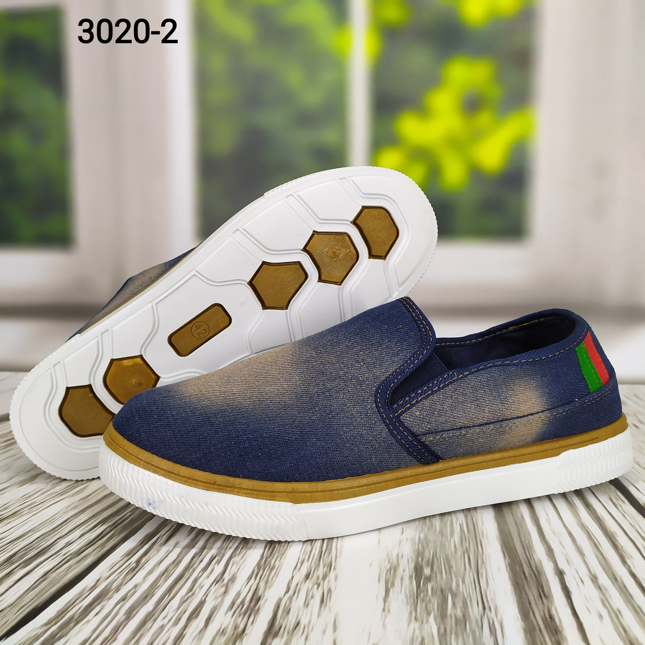 Чоловічі джинсові мокасини, сліпони. Гіпаніс. Україна, фото 1