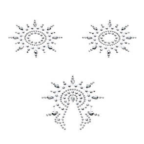 Пэстис з кристалів Petits Joujoux Gloria set of 3 - Silver, прикраса на груди і вульву
