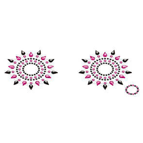 Пэстис з кристалів Petits Joujoux Gloria set of 2 - Black/Pink, прикраса на груди