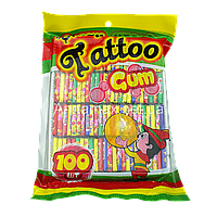 Жувальна гумка Crazy Tatoo Gum, у формі пластини, фруктово-ягідним смаком, з тимчасовим татуюванням для дітей.