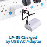 Акумуляторна батарея 2800mAh LP-E6 LP-E6N з портом USB для Canon EOS 5DS 5D Mark II Mark III 6D 7D 60D 60Da 70D 80D ( LP-E6Pro ), фото 6