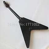 Електрогітара гітара Gibson Epiphone Flying V China чорний струни наскрізні, фото 9