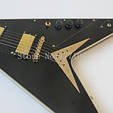 Електрогітара гітара Gibson Epiphone Flying V China чорний струни наскрізні, фото 11