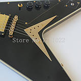 Електрогітара гітара Gibson Epiphone Flying V China чорний струни наскрізні, фото 10