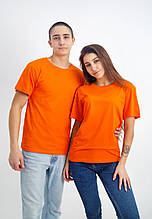 Чоловіча оранжева футболка, бавовна 100% щільність 160, футболки однотонні жіночі чоловічі