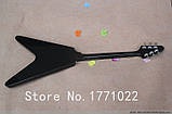 Електрогітара гітара Gibson Epiphone Flying V China чорний з білим пікгардом, фото 10