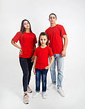 Чоловіча однотонна футболка червона, бавовна 100% , футболки базові однотонні чоловічі жіночі s m l xl xxl, фото 5