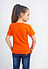 Детская футболка универсальная однотонная свободного силуэта 116-122,128-134,140-146 100% хлопок ОРАНЖЕВЫЙ - фото 3 - id-p1115925373