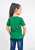 Дитяча футболка універсальна однотонна вільного силуету 116-122, 128-134, 140-146, 152-158 100% бавовна ЗЕЛЕНИЙ, фото 3