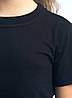 Дитяча однотонна БАЗОВА універсальна футболка №5 бавовна 100% (чорна) 116-158, фото 4