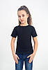 Дитяча однотонна БАЗОВА універсальна футболка №5 бавовна 100% (чорна) 116-158, фото 2