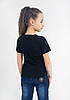 Дитяча однотонна БАЗОВА універсальна футболка №5 бавовна 100% (чорна) 116-158, фото 3