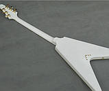 Електрогітара гітара Gibson Epiphone Flying V China білий струни наскрізні, фото 4