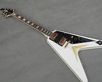 Электрогитара гитара Gibson Epiphone Flying V China белый струны сквозные