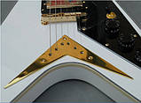 Електрогітара гітара Gibson Epiphone Flying V China білий струни наскрізні, фото 5