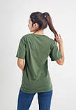 Чоловіча футболка хакі олива , бавовна 95% еластан 5%, футболка під форму чоловіча жіноча s m l xl xxl, фото 4