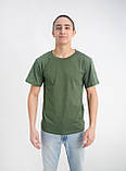 Чоловіча футболка хакі олива , бавовна 95% еластан 5%, футболка під форму чоловіча жіноча s m l xl xxl, фото 2