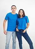 Жіноча футболка блакитний колір однотонна , бавовна 100%, Футболка блакитна однотонна чоловіча жіноча унісекс, фото 3