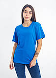 Жіноча футболка блакитний колір однотонна , бавовна 100%, Футболка блакитна однотонна чоловіча жіноча унісекс, фото 2