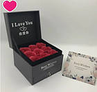 Подарункова скринька набір 9 троянд з мила з відділенням під прикрасу коробка з подарунковим набором троянд із мила, фото 10