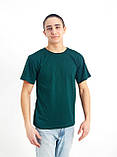 Жіноча темно-зелена футболка, бавовна 100% щільність 160, футболка жіноча чоловіча колір пляшка, фото 3