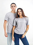 Жіноча футболка сіра однотонна,бавовна 100%, футболка однотонна жіноча чоловіча сірого кольору літня розмір s m l xl xxl, фото 4