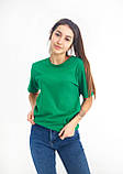 Футболка жіноча чоловіча зелена , бавовна 100% щільність 160 г на кв. м, жіноча футболка колір зелений, фото 3