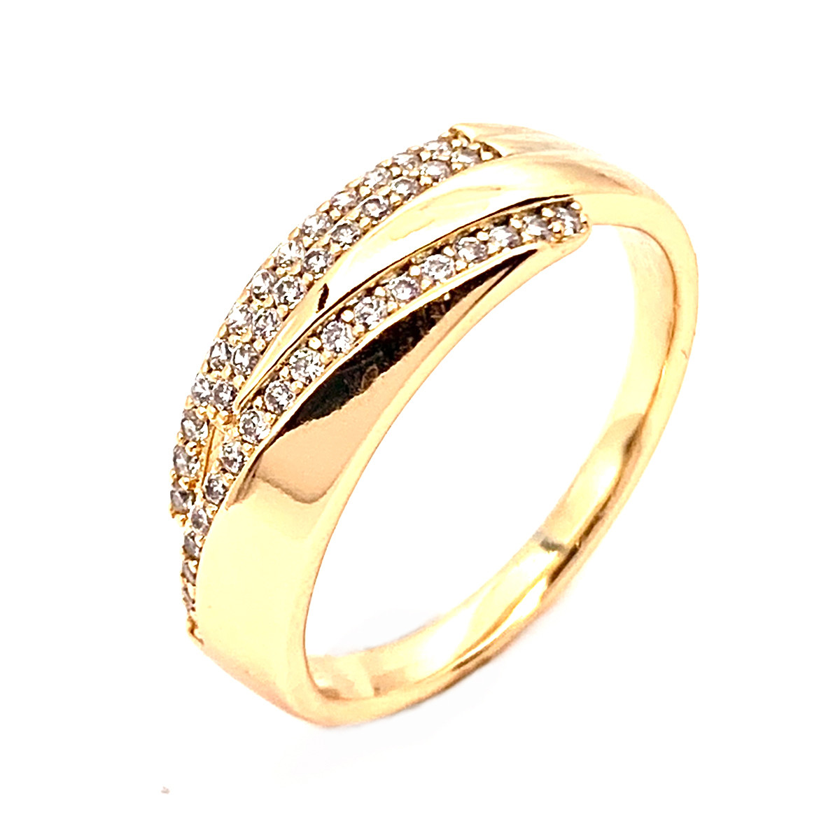 Кільце Xuping з медичного золота, білі фіаніти, позолота 18K, 11965