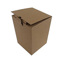 Коробка картонна самозбірна 115х115х145 мм бура крафт мікрогофрокартон