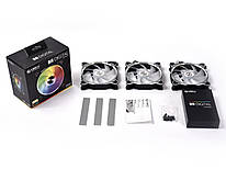 Комплект вентиляторів Lian Li BORA Digital RGB PWM 3-pak + Controller, silver (BRDIGITAL-3RS)