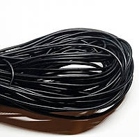 Шнур каучуковый глянцевый черный, 1 мм, 1 м