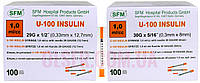 Шприц инсулиновый SFM U-100 1,0 мл. 29G (0,33mm x 12,7mm)
