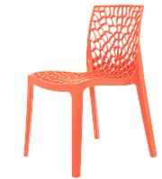 Оранжевый пластиковый стул в современном стиле CRYSTAL, штабелируется, для террас, веранд, беседок, кафе