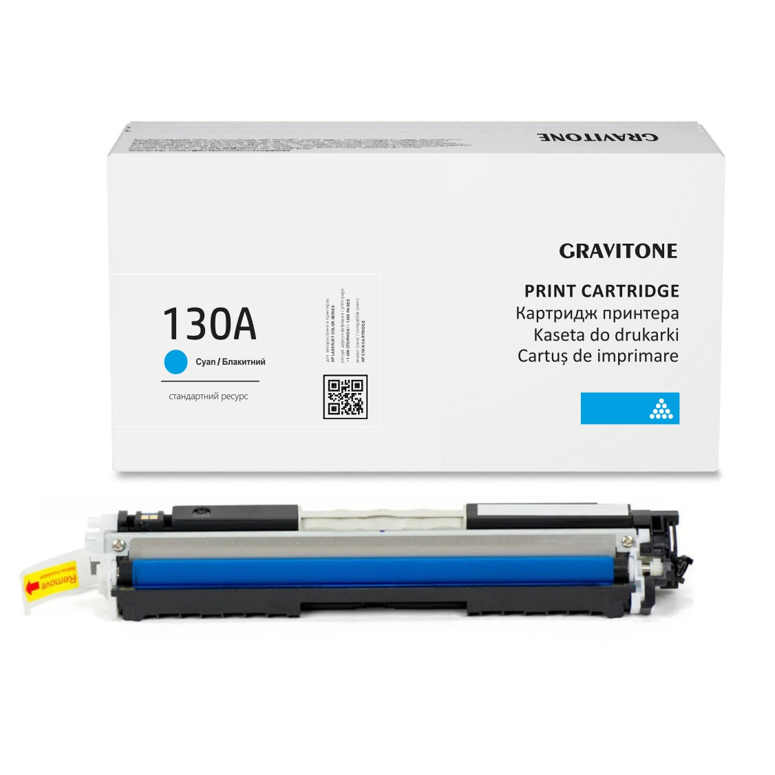 Картридж сумісний HP 130A (CF351A) Суаn, блакитний, 1.000 стор., аналог від Gravitone, фото 1