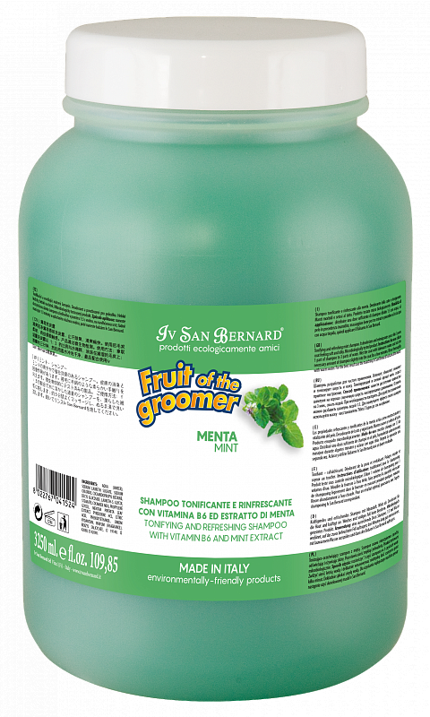 Шампунь для будь-якого типу шерсті з вітаміном B6 М’ята Iv San Bernard Mint 3,25 л, фото 1