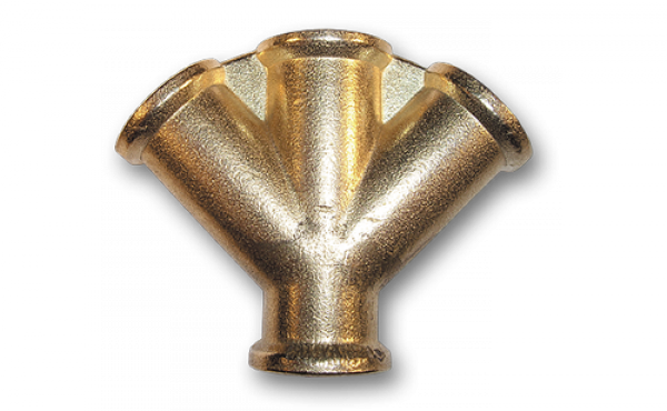 Тройник 4 x РВ 3/8", латунь, SP029