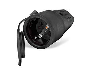 Розетка із захисною кришкою з/к переносна RUBBER IP44 TNSy