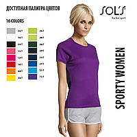 Женская спортивная футболка, Color, SOL S SPORTY WOMEN от XS до XXL