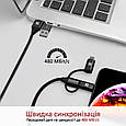 Кабель Promate PentaPower USB-C/USB-А to USB-C/microUSB/Lightning 1.2 м Black (pentapower.black), фото 4