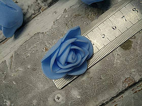 Троянда з фома 3 см. Блакитна.10 шт. в пакованні.