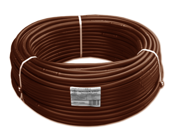 Трубка крапельна 16 мм/стінка 1,0 мм/ між емітерами 33 см/1,6 л/год WATERMIL DRIP BROWN, бухта 100 м Польща