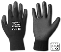 Перчатки защитные PURE BLACK полиуретан, размер 9, RWPBC9