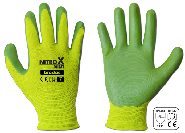 Рукавички захисні NITROX MINT нітрил, розмір
7, RWNM7, фото 1
