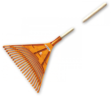 Граблі віялові 22 зубці з дерев'яним держаком, 
KT-CX22B